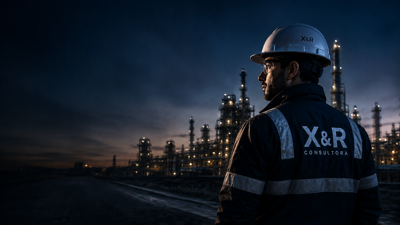 Profesional X&R supervisando una planta industrial